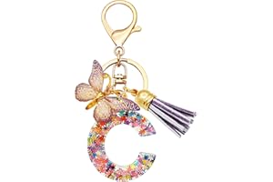 TTYY Initial Letter Keychain for Women Gift for Young Teenage Girl Gifts for Christmas to Mom Daughter Purple tassel