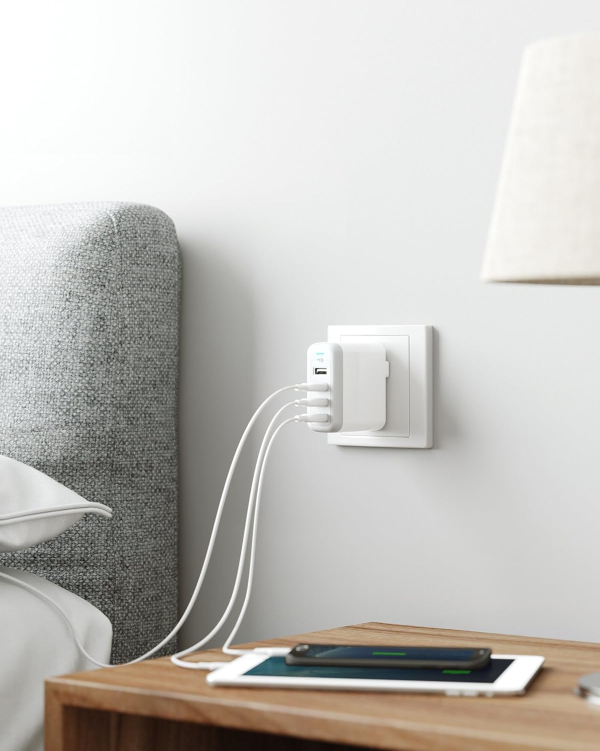 Anker 40W 4-Port USB Wall Charger with Foldable Plug, PowerPort 4 for iPhone 11/XS/XS Max/XR/X/8/7/6/Plus, iPad Pro/Air 2/Mini 4/3, Galaxy/Note/Edge, LG, Nexus, HTC, and More
