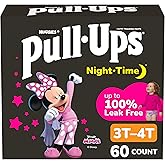 Pull-Ups Girls' Nighttime Potty Training Pants, Training Underwear, 3T-4T (32-40 lbs), 60 Ct