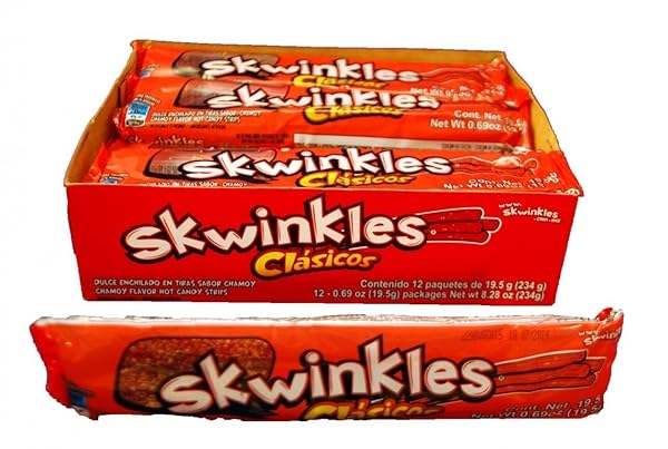 LUCAS SKWINKLES CHAMOY CLASICOS MEXICAN CANDY, 12 COUNT