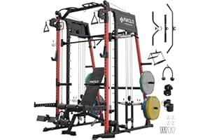 Mikolo M4 2.0 Smith Machine, All-in-One Home Gym Power Cage with LAT Pulldown & Cable Crossover, Squat Rack for Full Body Workouts