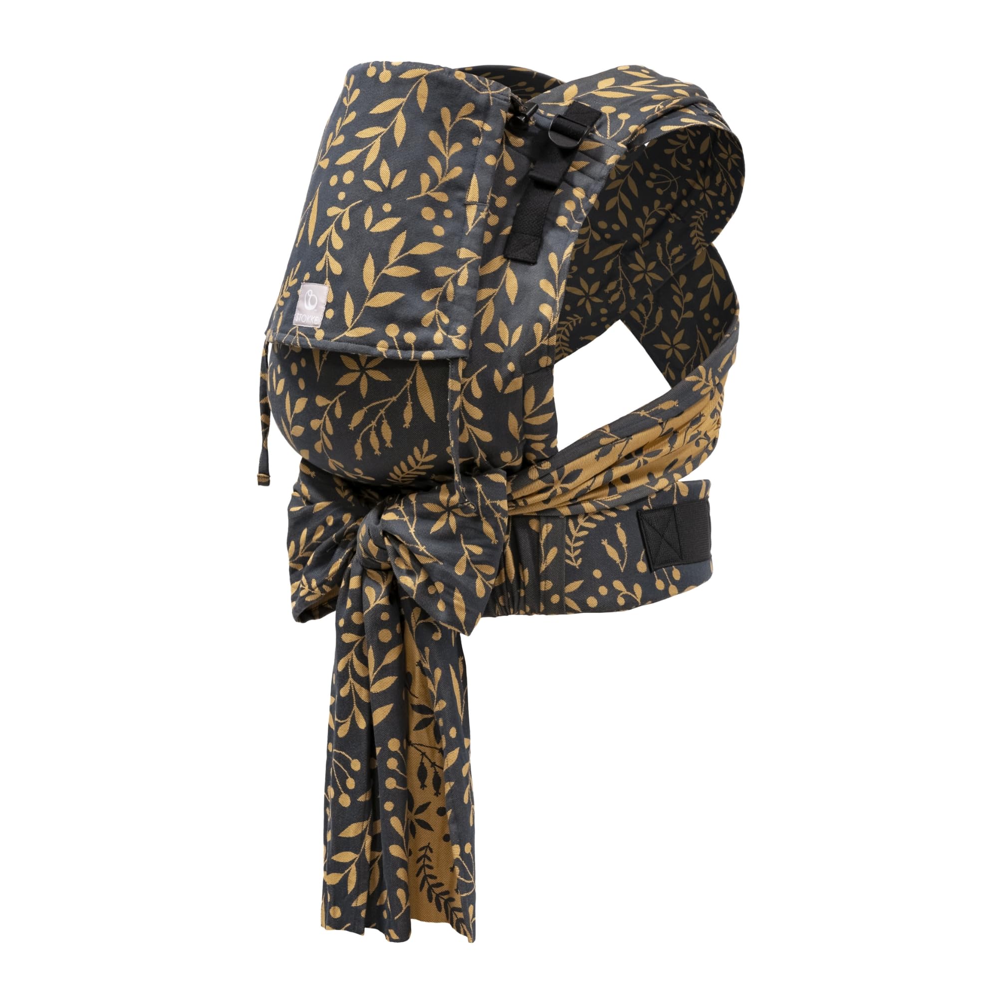 Stokke Limas Carrier Plus, Floral Gold - 2023 Version (OCS) - Half-Buckle Baby Carrier - Three Carrying Options - Safe for Babies from 1 Month/4 kg to 18 kg