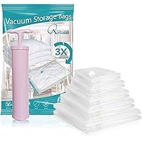 AirBaker Travel Vacuum Storage Bags for Clothes Comforters Blankets Mattress Pillows with Pump Space Saver Bag