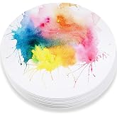 TaoBary 60 Pack Watercolor Paper Round 250 GSM, 6 Inch Diameter | Cold Pressed Watercolor Paper for Most Wet and Dry Media, for Beginners, Artists and Specialists, Gift for Friends Classmates