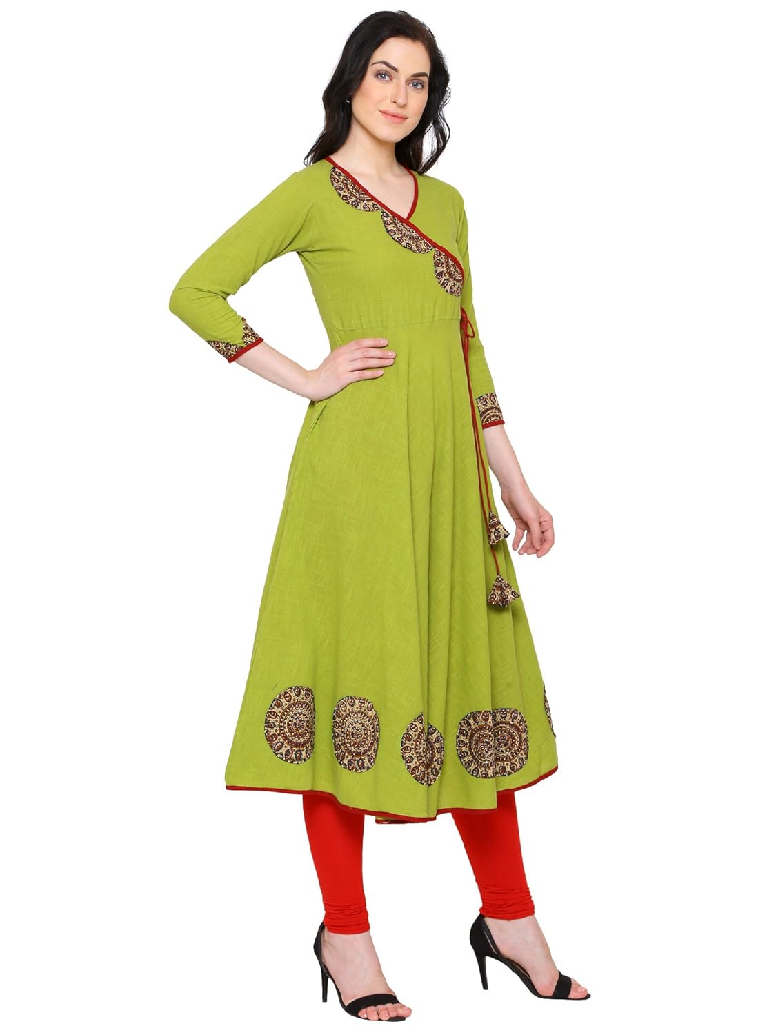 yash gallery women's cotton slub anarkali kurta