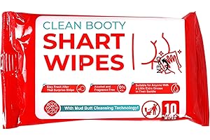 Funny Shart Butt Wipes 1Pk by Witty Yeti. 10 Ct Hilarious Potty Humor Wet Wipe Gag Gift. Functional Prank Pack Great for Friends or Family. Disposable Moist Towelettes for When Oops That Wasn't a Fart