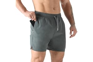 Jupmov Men's Workout Shorts, 5 Inch Quick Dry Lightweight Athletic Shorts with Zipper Pocket Gym Running