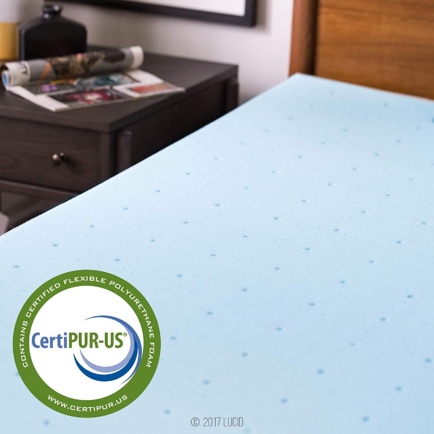 Lucid 3-inch Ventilated Gel Memory Foam Mattress Topper - Queen: Home & Kitchen