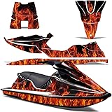 Wholesale Decals Jet Ski Graphics kit Sticker Decal Compatible with Sea-Doo XP 1994-1996 - Flames Orange
