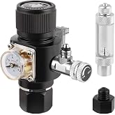 FZONE Dual Stage Mini Aquarium CO2 Regulator for Paintball Tank and CGA320 | Adjustable Pressure, Wide Compatibility, 5/8" UNF CO₂ Cartridge, Compact Design, DC Solenoid for Aquarium Plant Tanks