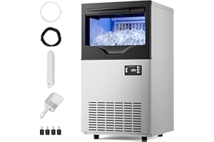 LIONCHO 100LBS/24H Commercial Ice Maker Machine, Under Counter Ice Maker 15 inch Wide, Ice Ready in 8-15 min, for Home Bars and Restaurants