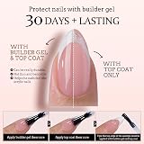 BTArtbox XCOATTIPS White French Tip Press On Nails S Square Pink view 5