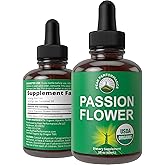 USDA Organic Passion Flower Extract Vegan Liquid Drops with High Bioavailability for Women and Men. Organic Passionflower Supplement with Zero Sugar and Gluten Free. for Calm, Relaxation Support.