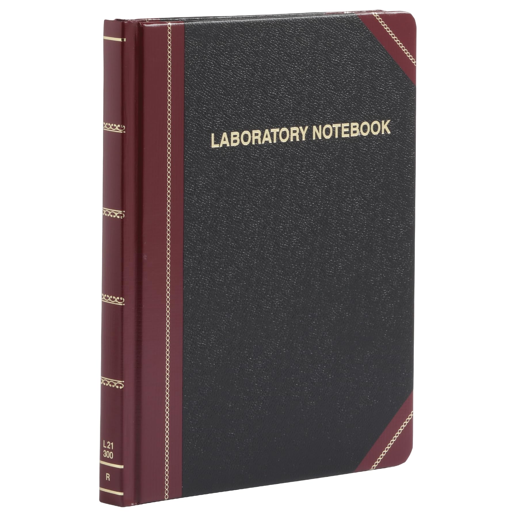 BOORUM & PEASE Special Laboratory Notebook, Record Ruled, Black, 300 Pages, 10-3/8" x 8-1/8" (L21-300-R)