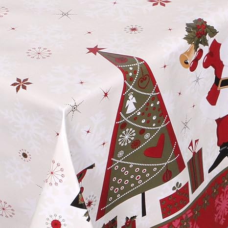 WACHSTUCH Tischdecken abwischbar Meterware, Größe wählbar, 220x140 cm, Glatt Weihnachten Bescherung