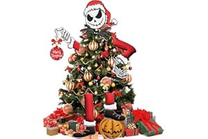 GADLUCKKI The Night Before Xmas Tree Topper – 14" Skull Christmas Decorations with Head, Arms & Legs – Halloween Holiday Decor for Home, Funny Gift for Fans, Gothic Party Supplies & Ornaments