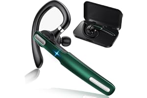 ICOMTOFIT Bluetooth Headset, Wireless Bluetooth Earpiece V5.0 Hands-Free Earphones with Built-in Mic for Driving/Business/Office, Compatible with iPhone and Android
