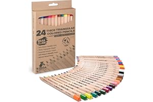 KOALA TOOLS - Bear Claw Colored Pencils for Adults and Kids, Water Soluble Color Pencils with Triangular Grip for Art and Shading, Includes Neon and Metallic Colors, Pack of 24