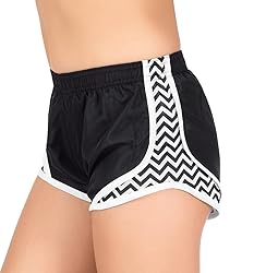 Soffe Girls Printed Team Shorty Shorts, Black