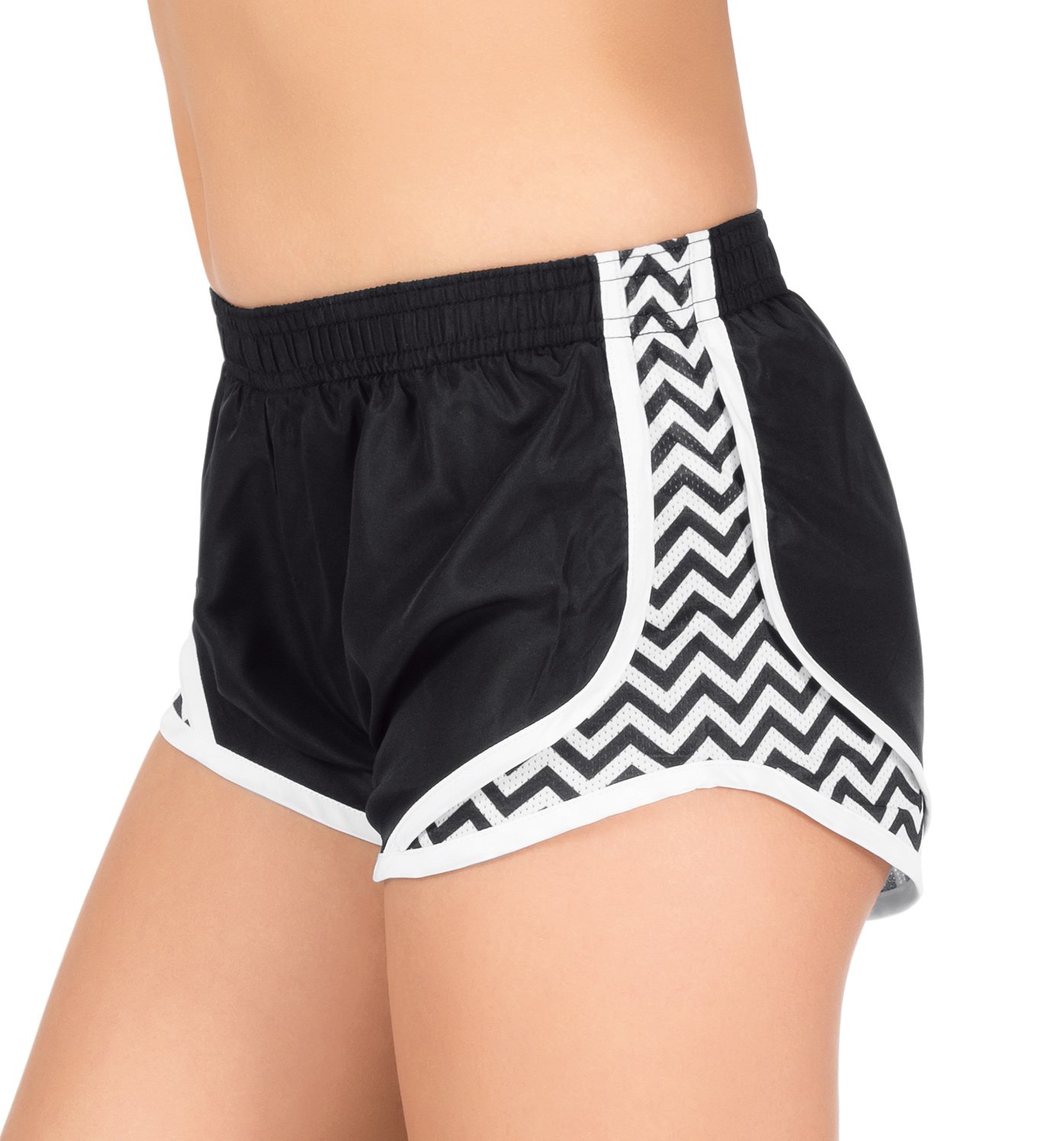 Soffe Girls Printed Team Shorty Shorts, Black