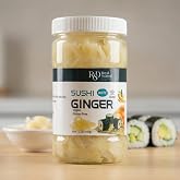 RSD Premium Pickled Sushi Ginger - Japanese White Ginger, Vegan, Gluten-Free, No MSG - Organic Sliced Ginger for Sushi, Sliced Gari, Sushi Ingredients, Pickled GInger in a Jar - 12oz