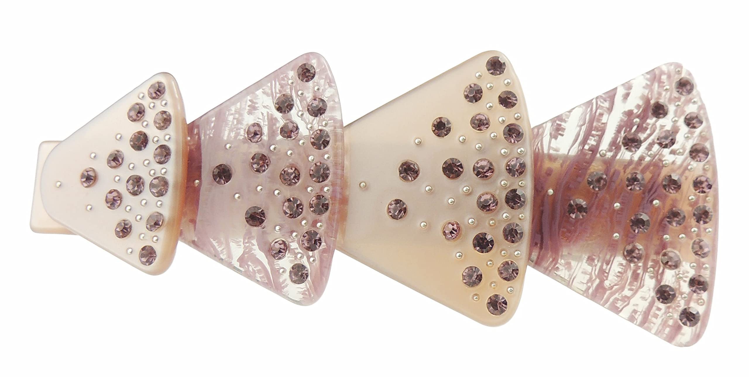 Womens Girls Crystal Rhinestone Diamante Wedding Birthday Party Evening School Ponytail Fine Medium Thick Hair Accessories Barrette Hairpin Grip French Spring Clip Feather Flower Bow (Lilac)