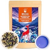 WT WEETEE Butterfly Pea Flower Tea Loose Leaf, 100% Natural & Pure from Whole Dried Butterfly Pea Flowers, Caffeine Free Herbal Tea For Blue & Purple Drinks