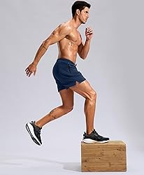 Pudolla Men's Workout Running Shorts with Zipper