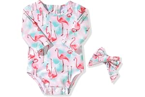 Aalizzwell Baby Girls One Piece Long Sleeve Swimsuit