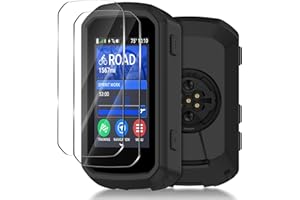 Ermorgen Silicone Case Compatible with Garmin Edge 850/550 + 2 Tempered Glass Screen Protectors, Soft Silicone Cover All-Incl
