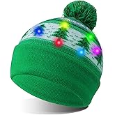 TAGVO LED Light Up Hat Beanie Knit Cap, Colorful LED Xmas Christmas Beanie