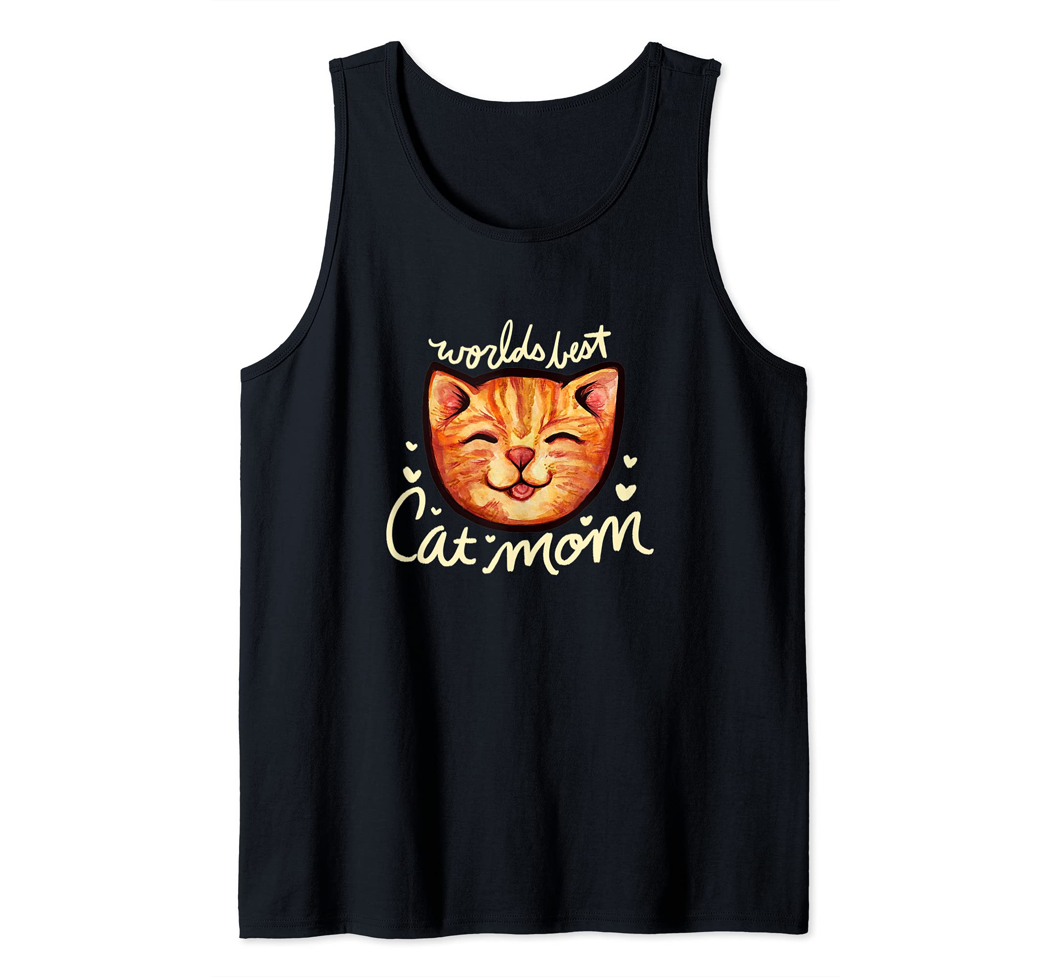 Happy Orange Tabby Cat Mom Tank Top
