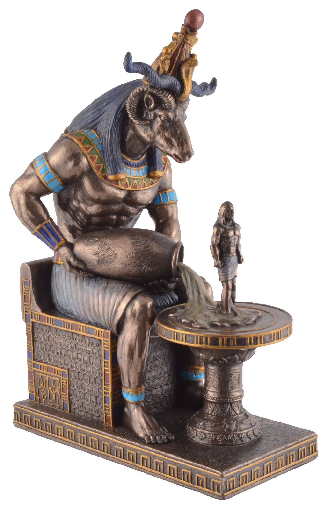 VOGLER Joh. Vogler GmbH Egyptian God of Creation Chnum, made of artificial stone, hand-bronzed and coloured by Veronese