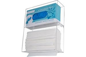 Aphbrada Acrylic Glove Box & Paper Towel Holder Dispenser Wall Mount, Clear