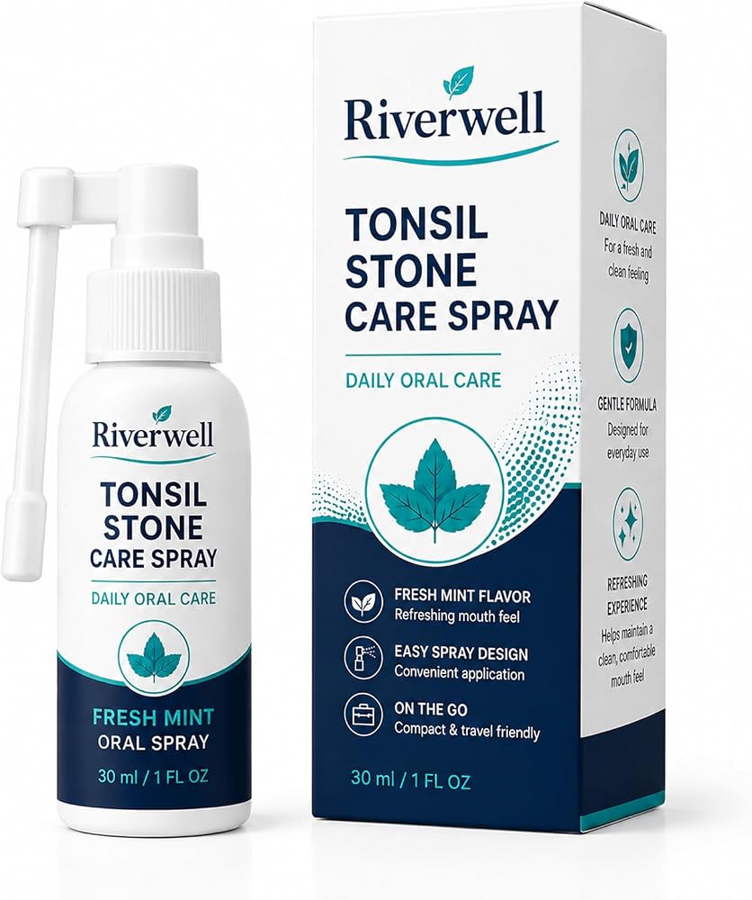 Riverwell Tonsil Stone Care Spray, Fresh Mint Oral Care Mist, 30ml | Tonsil Stone Cleaner - Deep Clean & Protective Barrier