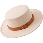 Jastore Kids Girls Felt Fedora Hat Boater Hat Toddler Classic Wide Brim Panama Hat with Belt Buckle
