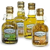 Mantova Grand’Aroma Flavored Extra Virgin Olive Oils, Variety Gift Set, made in Italy, cold-pressed, 100% natural, heart-heal