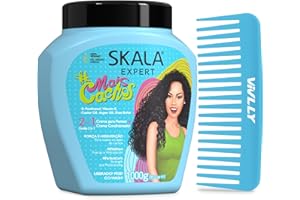 VIVLLY SKALA Type 3ABC 2-in-1 Frizz Control: Conditioning Treatment and Cream to Comb for Curly Hair with Bonus Free Comb (Color May Vary)