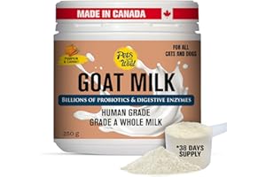 Pets Gone Wild | Goat Milk Powder with Pumpkin & Carrot for Dogs & Cats | Dog Probiotics & Probiotics for Cats | Dog Food Top