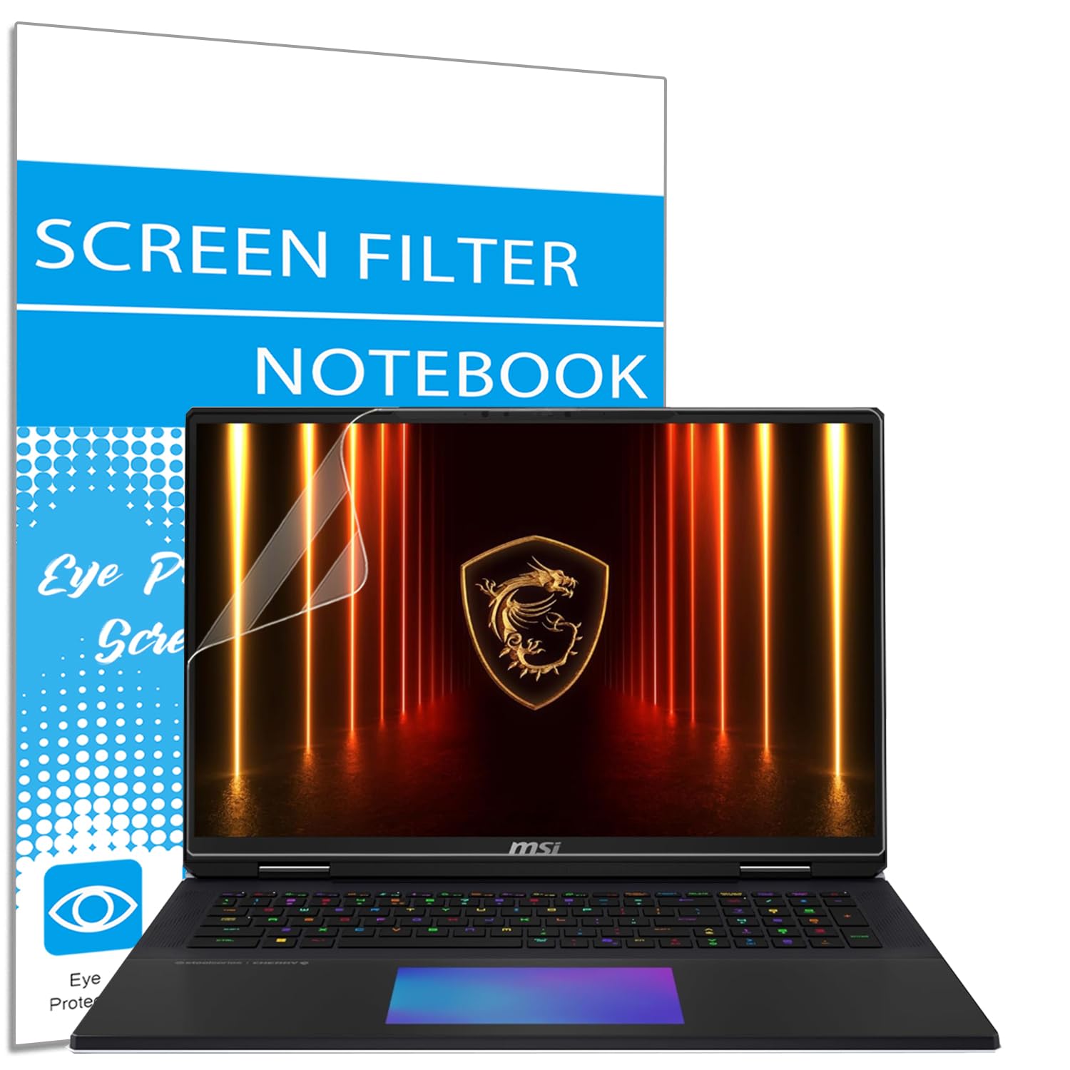 Photo 1 of 2 Pack Anti Glare Screen Protector for MSI 18" Gaming Laptop, MSI Stealth 18/Stealth A18 AI, Titan 18HX AI, Raider A18H/Raider 18HX AI, Vector A18 HX/Crosshair 18 HX AI 18", Anti-Scratch Eye Protection