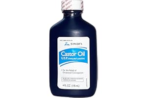SWAN Castor Oil USP 100% Stimulant Laxative 4 FL OZ - For Relief of occasional Constipation