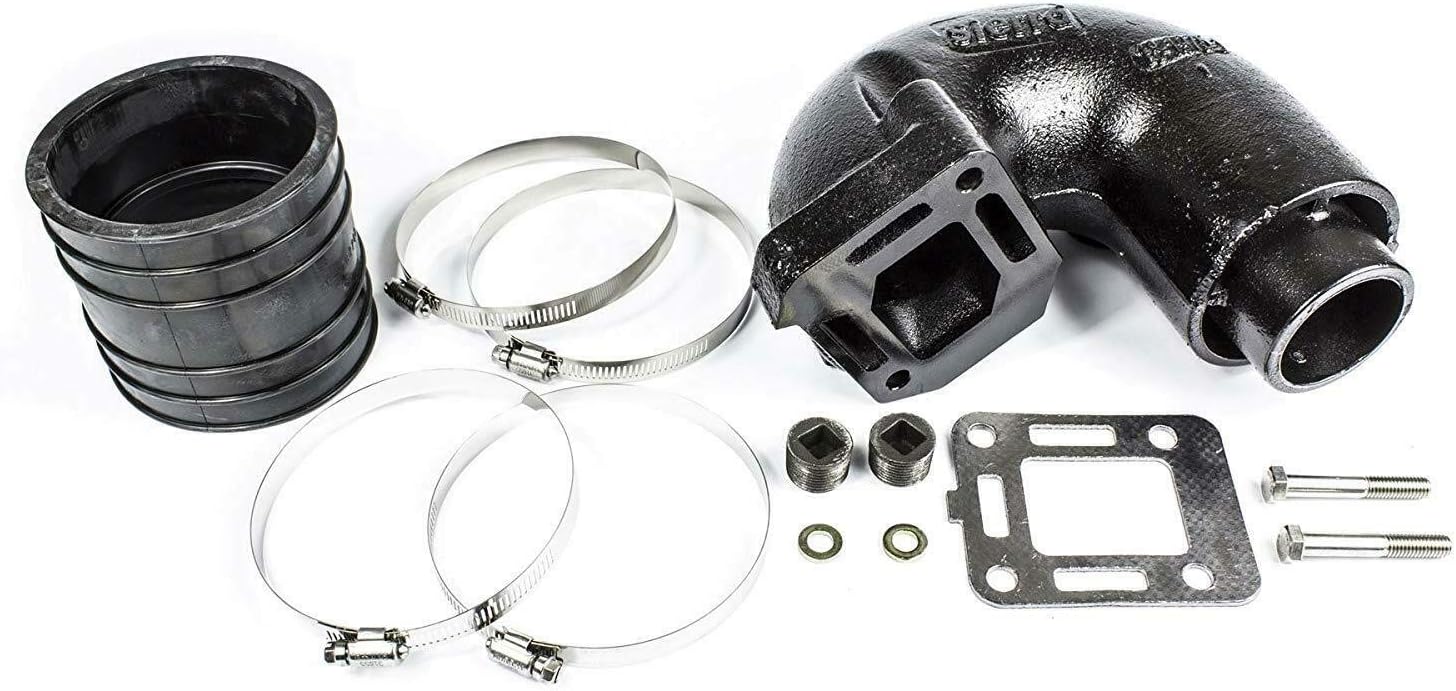 MAREEYA SHOP MerCruiser 3.0 3.0L LX 4 Cylinder Exhaust RISERS Elbow Riser 12076A2 18-1975-1 Replaces Marine Power 6000-33A