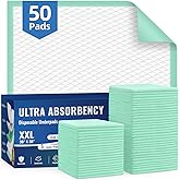 AOZITA 50-Pack Disposable Underpads 30" x 36" Incontinence Chux Pads Ultra Absorbency Protective Bed Pads, Heavy Duty Leakproof Absorbent Bed & Pee Pads for Adult, Senior, Kids and Pet