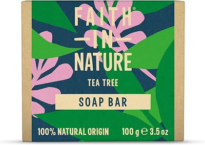 Faith In Nature Tea Tree Hand Soap Bar 100g Vegan Cruelty Free SLS Paraben Free