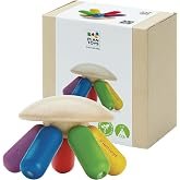 PlanToys&reg; Flexi Jellyfish Wooden Sensory Tactile Montessori Kids Grasping | flexible pieces, grasping toys for babies, infant toys, girls, boys, hand-eye fine motor focus gift newborn learning set
