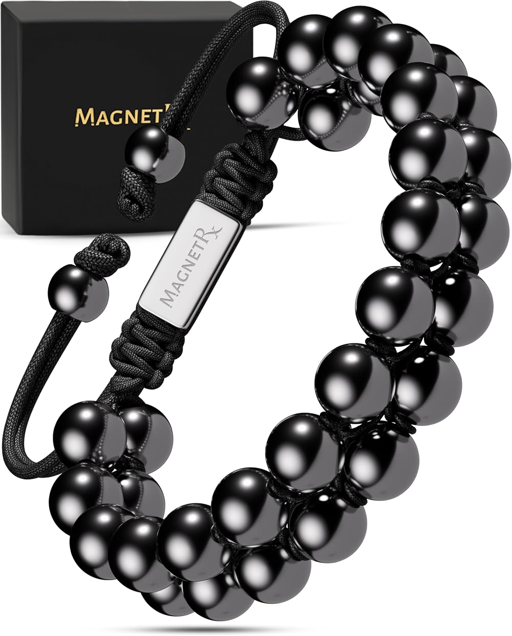 MagnetRX Magnetic Hematite Bracelet MAX Strength 8mm Beaded Men Women