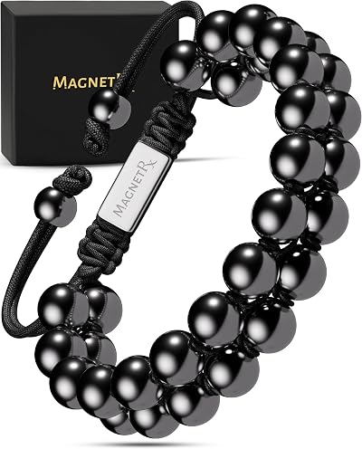 MagnetRX Magnetic Hematite Bracelet MAX Strength 8mm Beaded Men Women