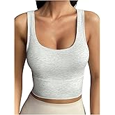 Verdusa Women's Summer Basic Crop Tank Top Slim Fit Racer Back Y2k Going Out Tops