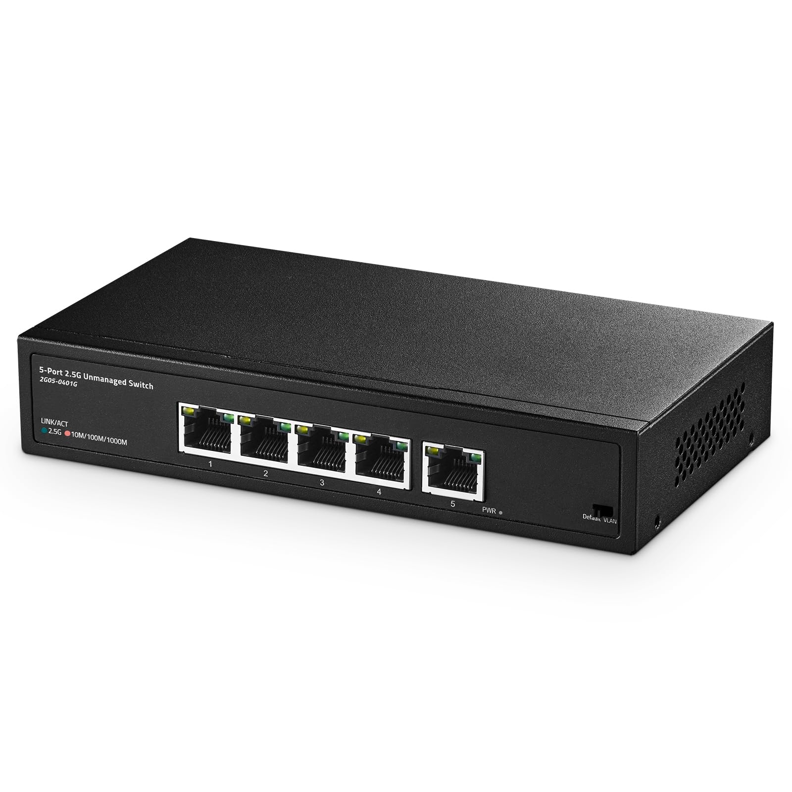 Binardat 5 Port 2.5G Switch, 5 x 2.5 Gigabit RJ-45 Ethernet Ports, Support Vlan, Metal Unmanaged Multi-Gigabit Desktop Network Switch…