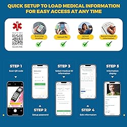 Theluckytag Medical Bracelets for Men Women with QR